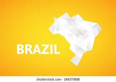 Triangle texture Brazil map, vector geometric concept