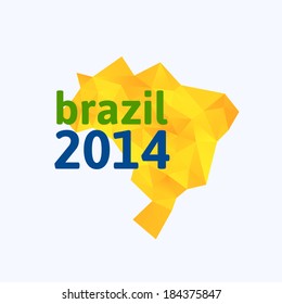 Triangle texture Brazil map, vector geometric concept