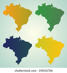 Triangle texture Brazil map, vector geometric concept