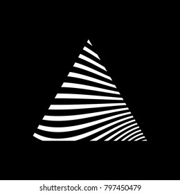 triangle with texture and misshapen lines for logo