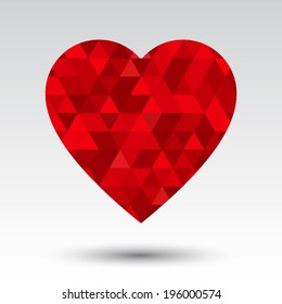 triangle textured heart/ vector illustration eps10