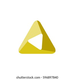 triangle with three colour logo vector represented teamwork, connection icon, family logo 