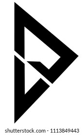 triangle with three lines of the logo and the text on it