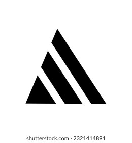 triángulo en el diseño del logotipo de tres partes. Ilustración vectorial. imagen de stock.