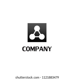 Triangle, Three Point Connected Logo Concept, Network, Social Communities Logo Design Template, Human Resource