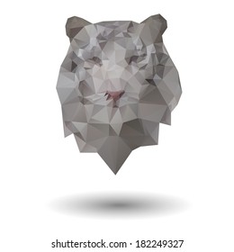 Triangle tiger icon. Low poly.