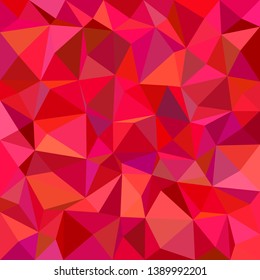 Triangle tiled background - polygonal vector illustration from irregular triangles in red tones