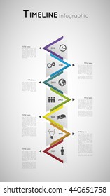triangle timeline colorful infographic template