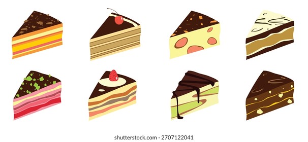 triangle tiramisu vector illustration. cake