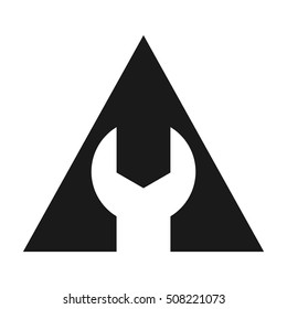 triangle with tool logo vector
