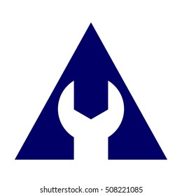 triangle with tool logo vector
