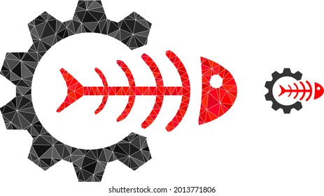 Triangle toxic industry polygonal symbol illustration. Toxic Industry lowpoly icon is filled with triangles. Flat filled geometric mesh symbol based on toxic industry icon.