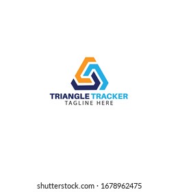 Triangle Tracker Logo . Technology Logo . Iconic Logo .