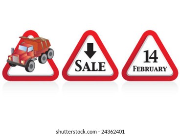 The triangle traffic sign for sale