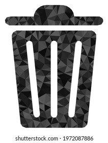 Triangle trash can polygonal icon illustration. Trash Can lowpoly icon is filled with triangles. Flat filled abstract mesh image based on trash can icon.