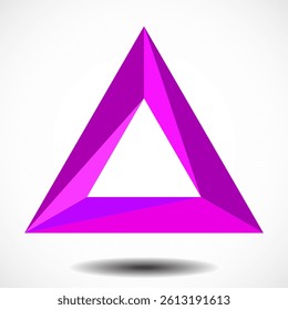 Triangle of triangles, abstract colorful symbol isolated on white background