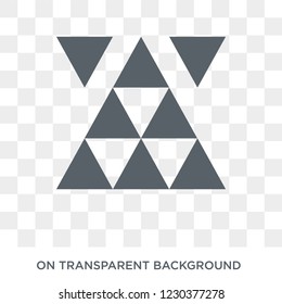 Triangle of triangles icon. Triangle of triangles design concept from Geometry collection. Simple element vector illustration on transparent background.