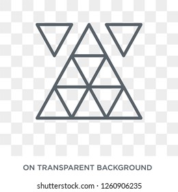 Triangle of triangles icon. Triangle of triangles design concept from Geometry collection. Simple element vector illustration on transparent background.