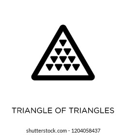 Triangle of triangles icon. Triangle of triangles symbol design from Geometry collection. Simple element vector illustration on white background.