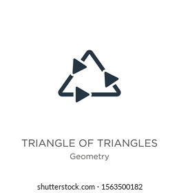 Triangle of triangles icon vector. Trendy flat triangle of triangles icon from geometry collection isolated on white background. Vector illustration can be used for web and mobile graphic design, 