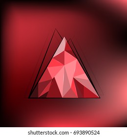 Triangle and triangulation with red shadows