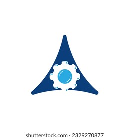 Triangle Trinity and gear icon vector logo design template download.EPS 10