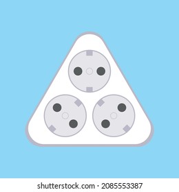 Triangle triple socket icon. Triangle socket vector.