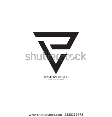 Triangle unique modern shape letter l p v line art monogram logo. L logo. P logo. V logo Stock fotó © 