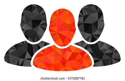 Triangle user group polygonal icon illustration. User Group lowpoly icon is filled with triangles. Flat filled geometric mesh image based on user group icon.