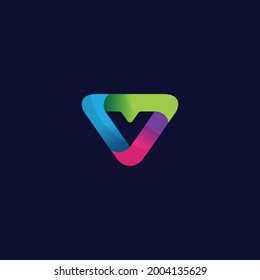 triangle V Gradient logo Vector 