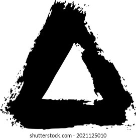 Triangle Vector Abstract Brush Hand Drawn Geometric Texture in Black Color Sketch Simple Pattern isolated on White Background Stroke Shape