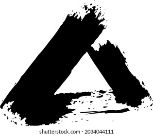 Triangle Vector Abstract Brush Hand Drawn Geometric Texture in Black Color Sketch Simple Pattern isolated on White Background Stroke Shape