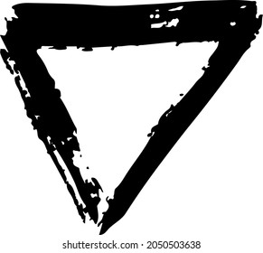 Triangle Vector Abstract Brush Hand Drawn Geometric Texture in Black Color Sketch Simple Pattern isolated on White Background Stroke Shape