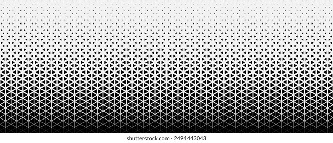 Triangle Vector Abstract Geometric Technology Background. Halftone Triangular Retro 80s Simple Pattern. Minimal Style Dynamic Tech Wallpaper