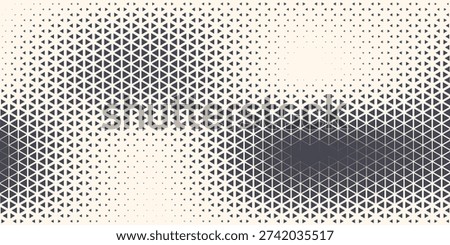 Triangle Vector Abstract Geometric Technology Background. Halftone Triangular Retro 80s Simple Pattern. Minimal Style Dynamic Tech Wallpaper