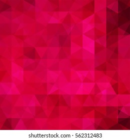 Triangle vector background.  Can be used in cover design, book design, website background. Vector illustration. Red, pink colors