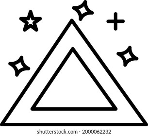Triangle Vector Line Icon Design
