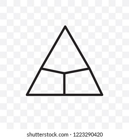 Triangle vector linear icon isolated on transparent background, Triangle transparency concept can be used for web and mobile