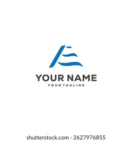 triangle vector logo AE. logo design
