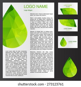 Triangle vector logo of drop, ecology logo