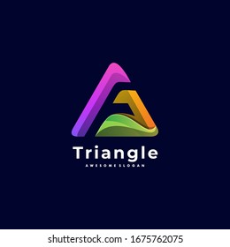 Triangle Vector Logo Illustration. Gradient Colorful Style.