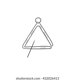 Triangle vector sketch icon isolated on background. Hand drawn Triangle icon. Triangle sketch icon for infographic, website or app.