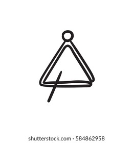 Triangle vector sketch icon isolated on background. Hand drawn Triangle icon. Triangle sketch icon for infographic, website or app.