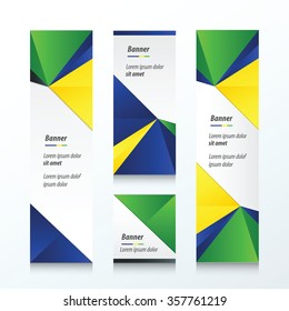 Triangle Vertical Banner  Brazil Styles