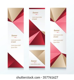 Triangle Vertical Banner Brown, Pink, Red