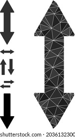 Triangle vertical exchange arrow polygonal icon illustration, and similar icons. Vertical Exchange Arrow is filled with triangles.