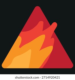 Triangle with vibrant fire symbolizing energy and warmth