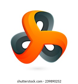 Triangle volume looped infinity icon.