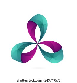 Triangle volume looped infinity icon.