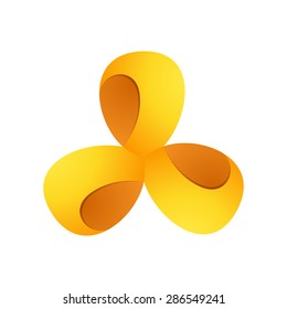 Triangle volume looped infinity icon.